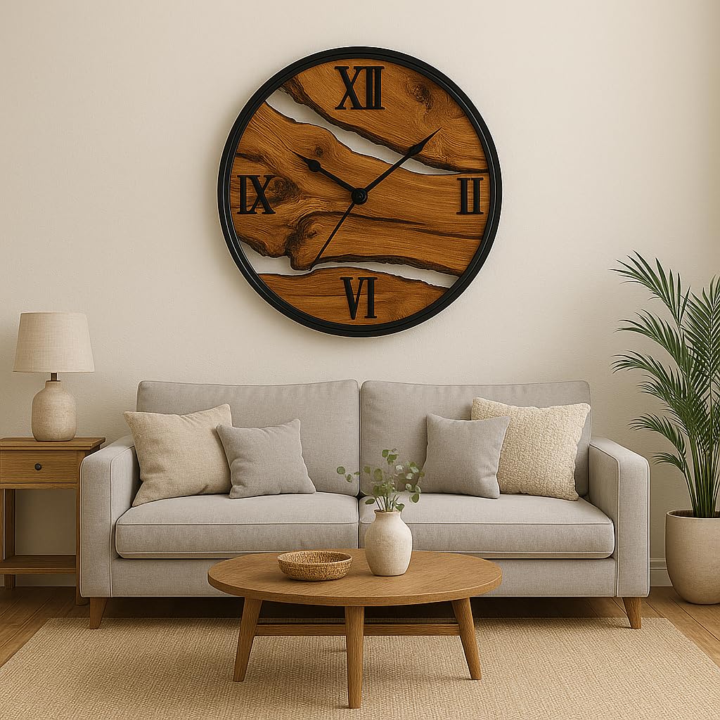 Olive Wood Wall Clock