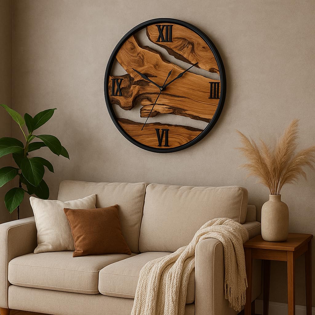 Olive Wood Wall Clock