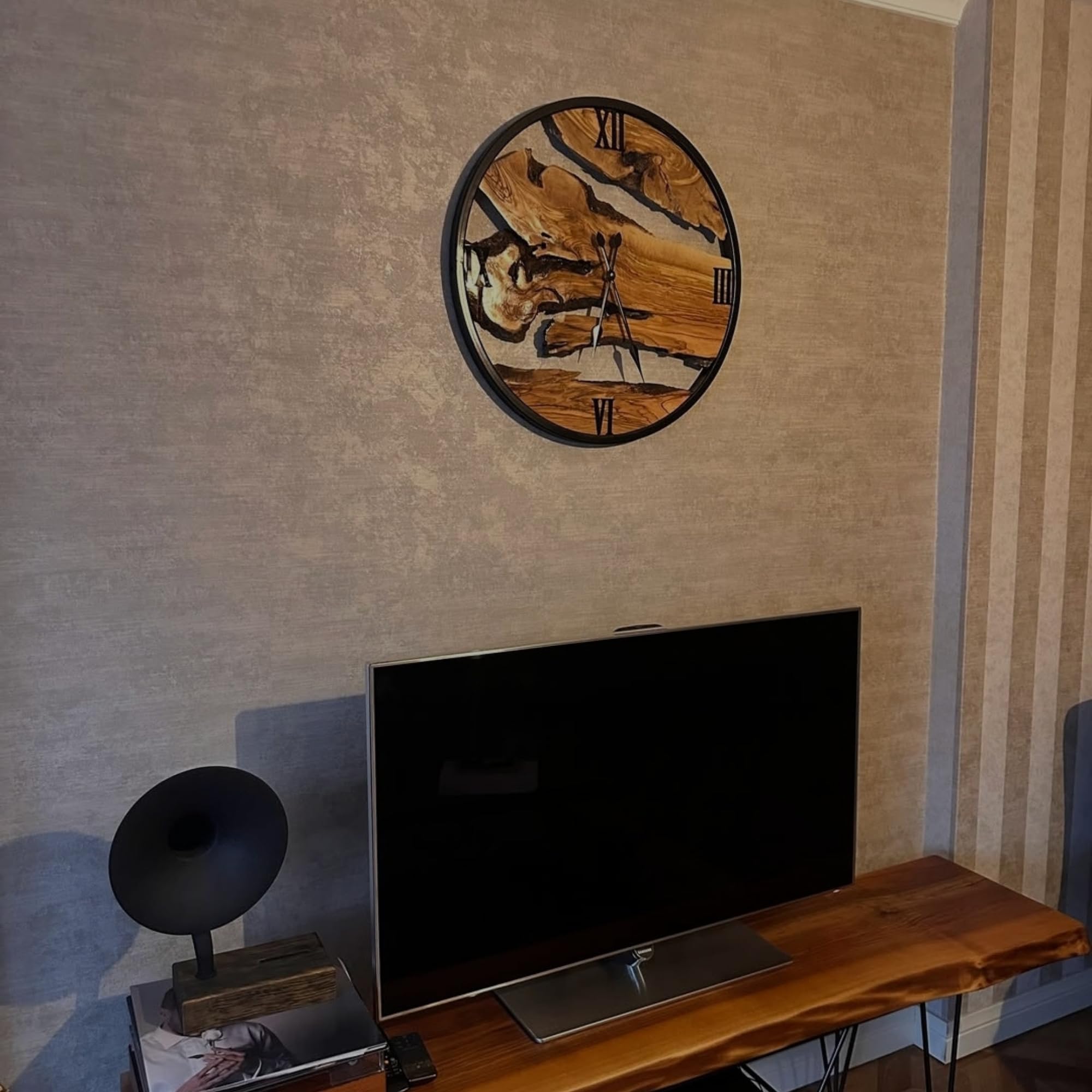 Olive Wood Wall Clock