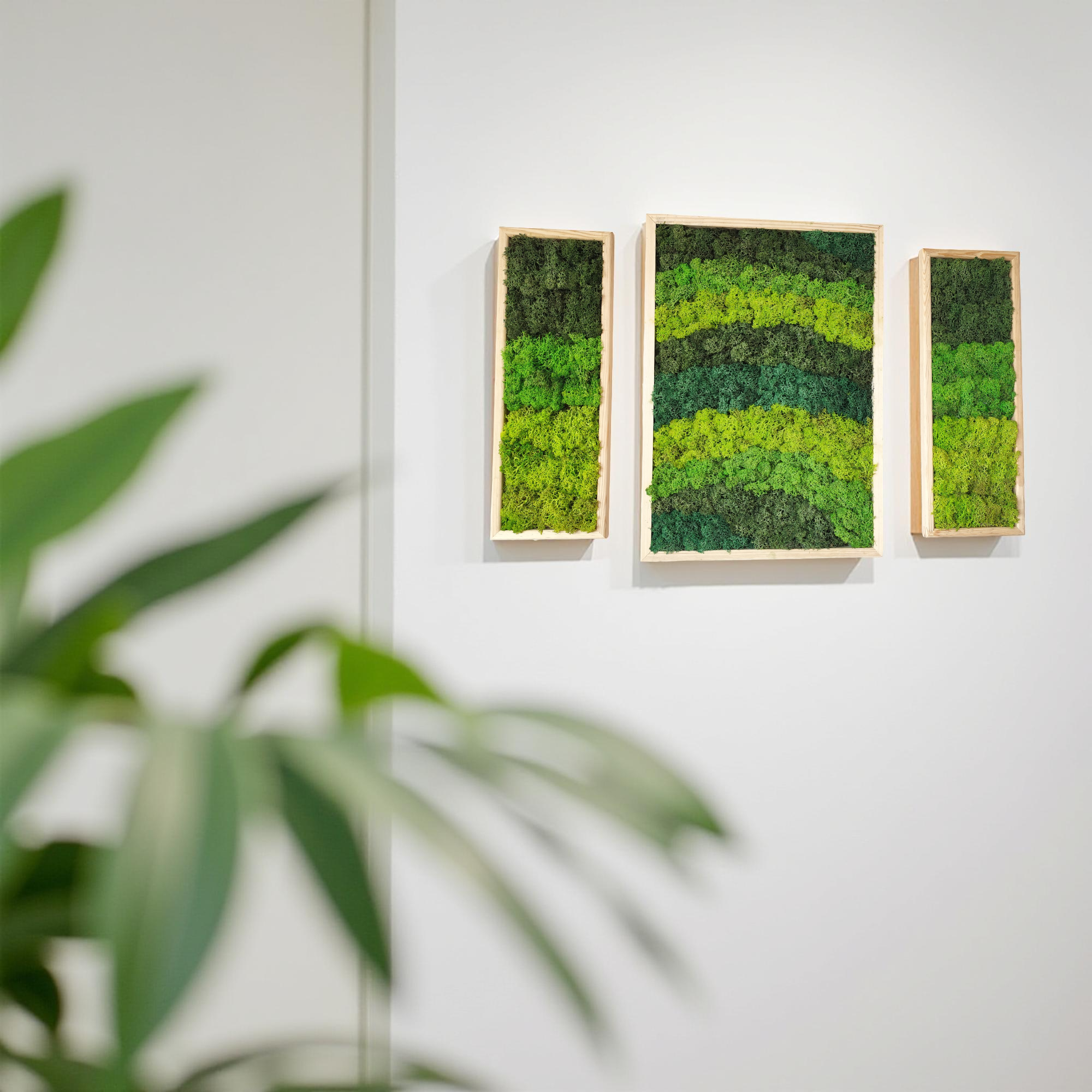 White Wood Framed, Set of 3 Wave Dance