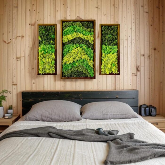 Natural Wood Framed Set of 3