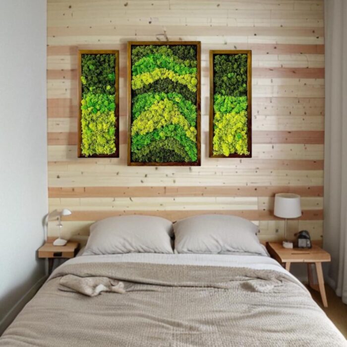 Natural Wood Framed Set of 3