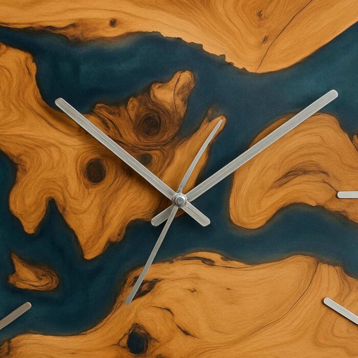 Olive Wood Wall Clock Epoxy-Ocion