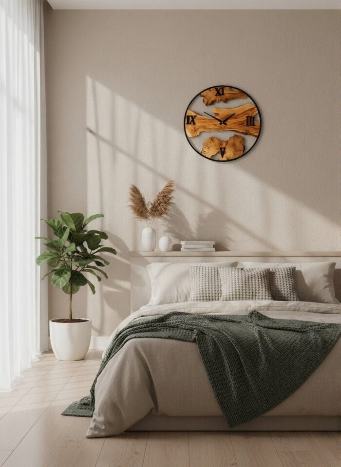 Olive Wood Wall Clock