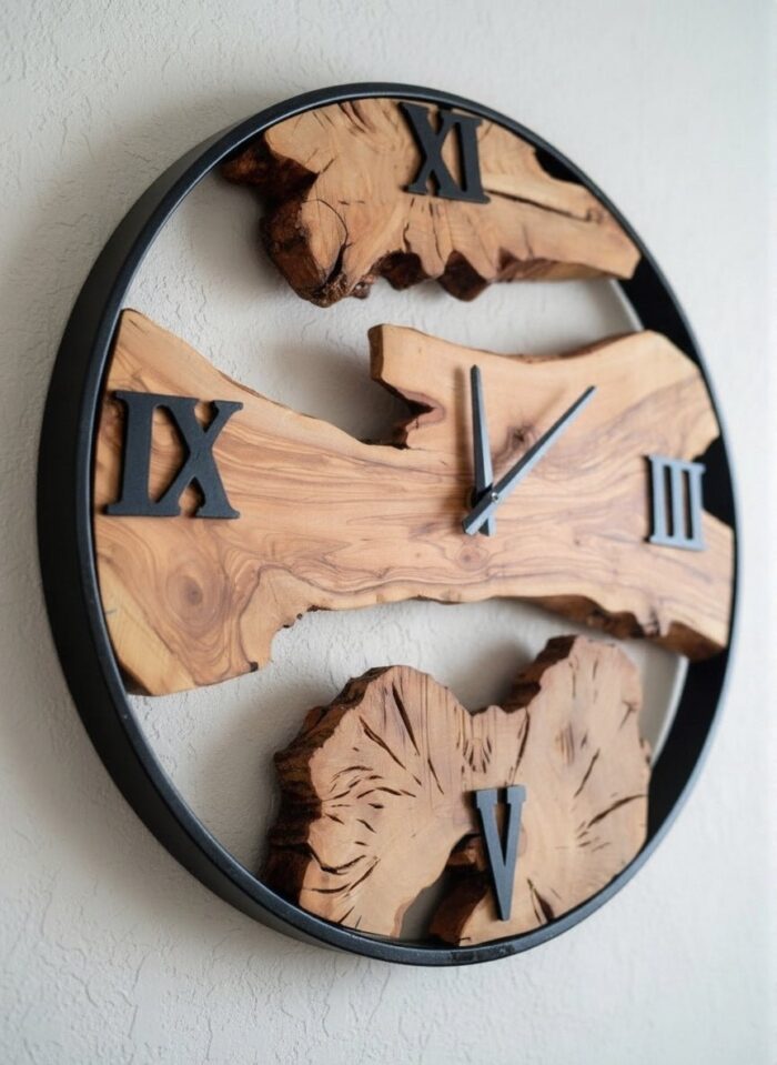 Olive Wood Wall Clock