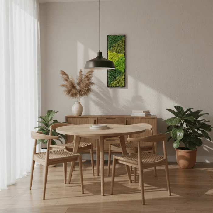 Tall Vertical Reindeer Moss Wall Art | Black Framed Biophilic Decor