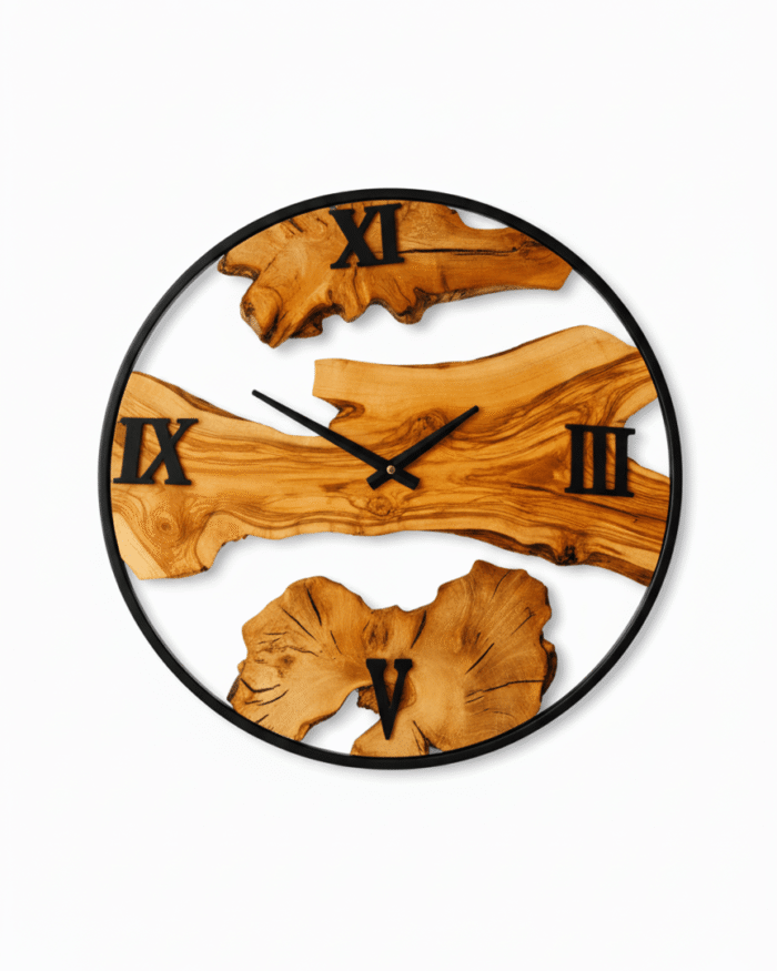 Olive Wood Wall Clock